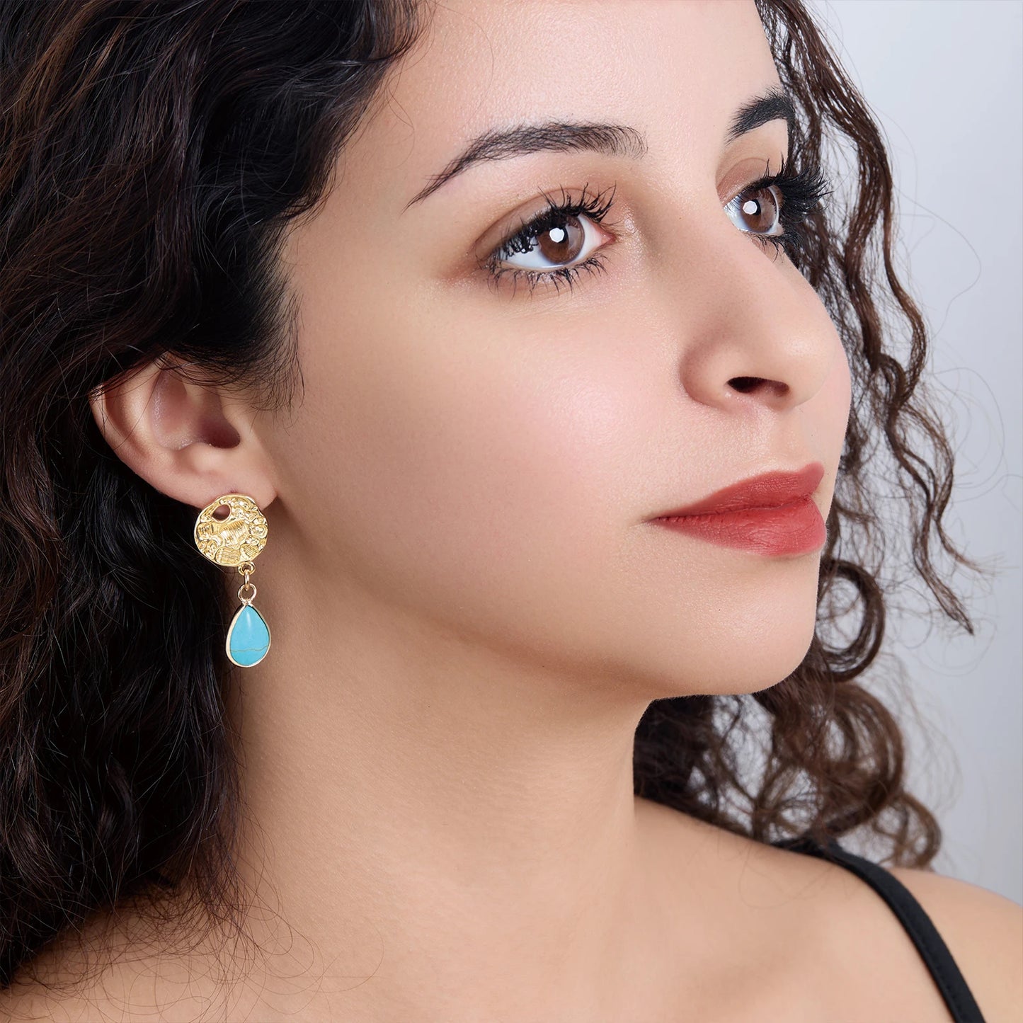 925 Silver, Teardrop Turquoise Earrings, Women's Earrings with Teardrop Turquoise, For Girls, Fashion, Luxury, Daily Wear, Datin