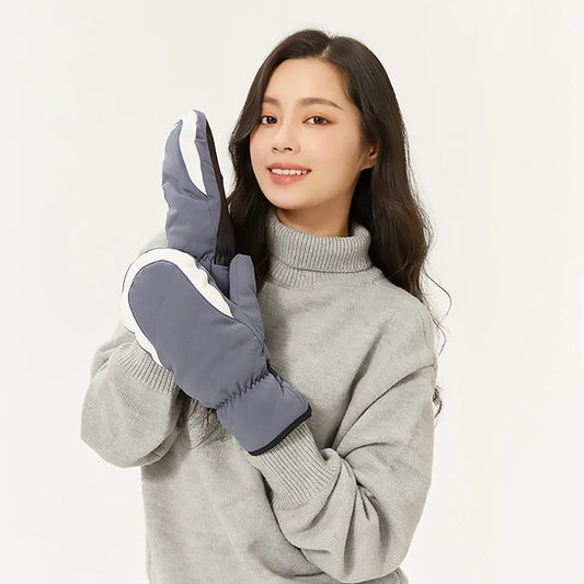 【New】US Stock OhSunny Warm Knitted Beanies Winter Hats Cycling Gloves Ski Mitten Bonnet Cashmere Cap for Women Girls Hat Glove