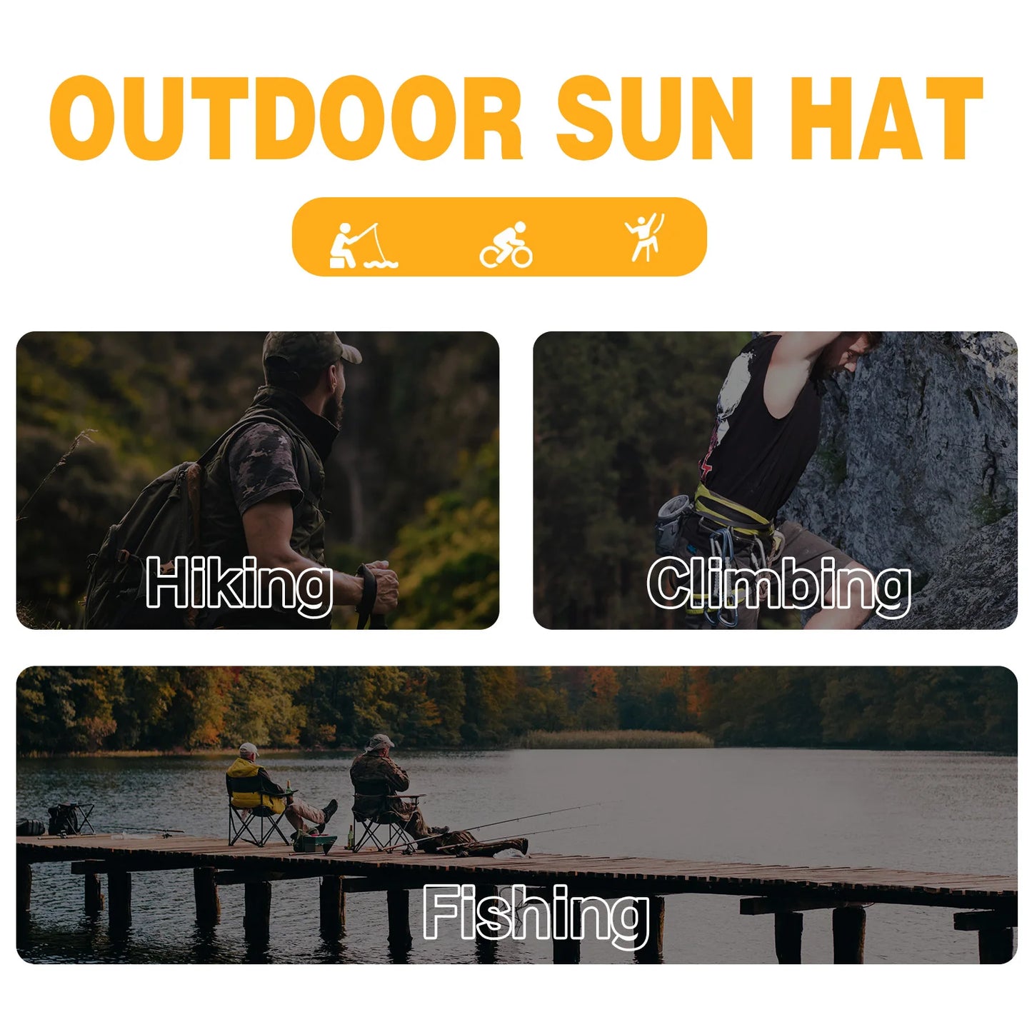 Outdoor Sun Hat Wide Brim UV Protection Foldable Bucket Hat for Fishing Hiking Camping 12CM Brim Lightweight Travel Beach Hat Me