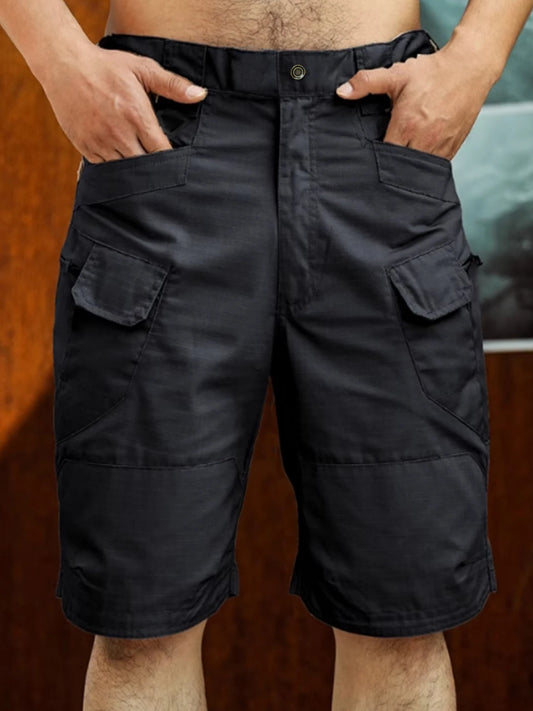 Summer Men Cargo Shorts Quick Dry Tactical Short Pants Multi-Pocket Shorts Men's Outdoor Hunting Fishing Knee Length Trousers