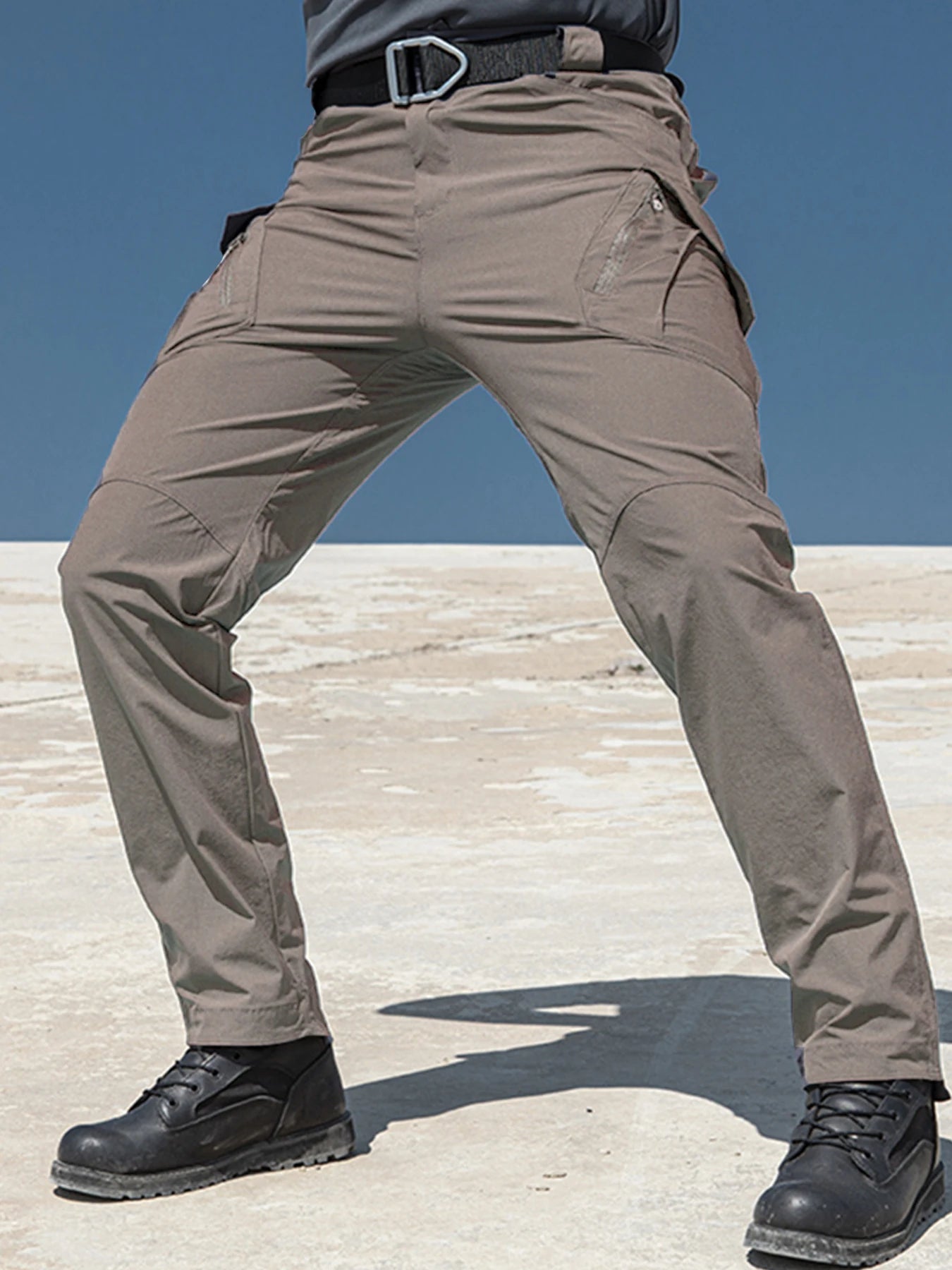 Men's Hiking Pants Climbing Camping Casual Cargo Pants Military Army Camo Pants Combat Work Pants 8 Pockets(No Belt)