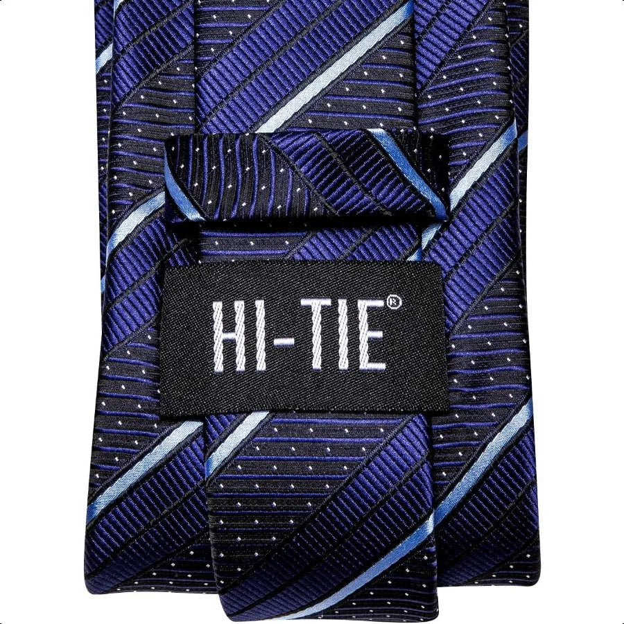 HiTie Silk Ties for Men Plaid Paisley Striped Necktie Pocket Square Cufflinks Set Formal Business