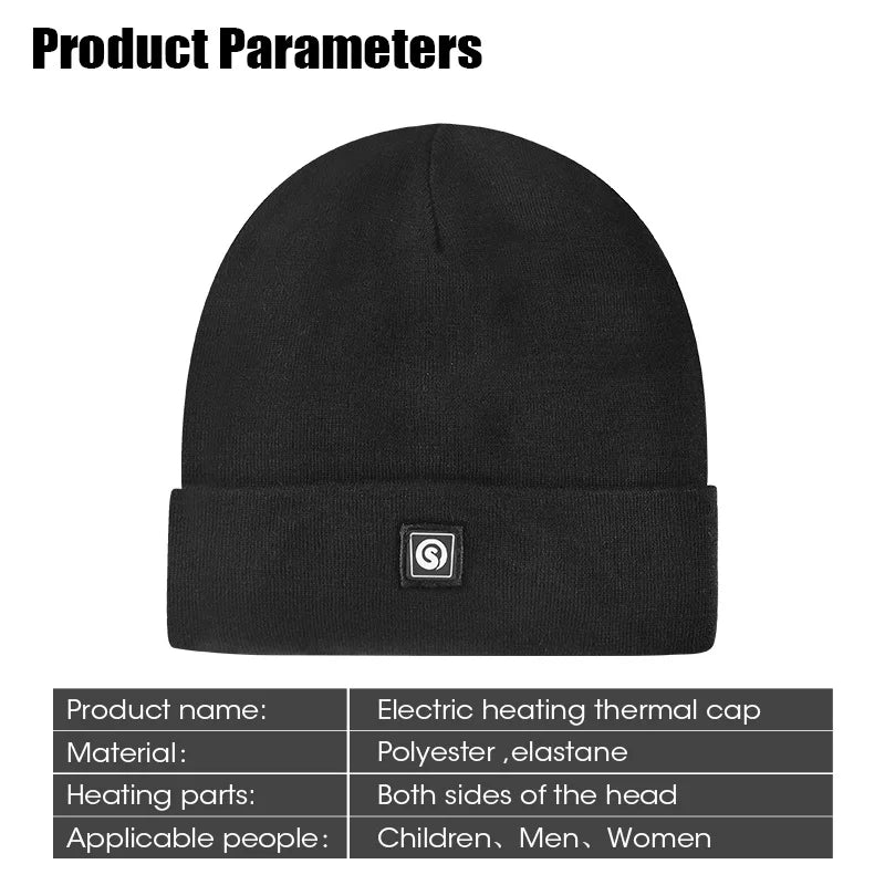SNOW DEER-Rechargeable Heated Hat for Men Women, Cycling Caps, Electric Motorcycle Heating Cap, Snowboarding Accessories, Winter