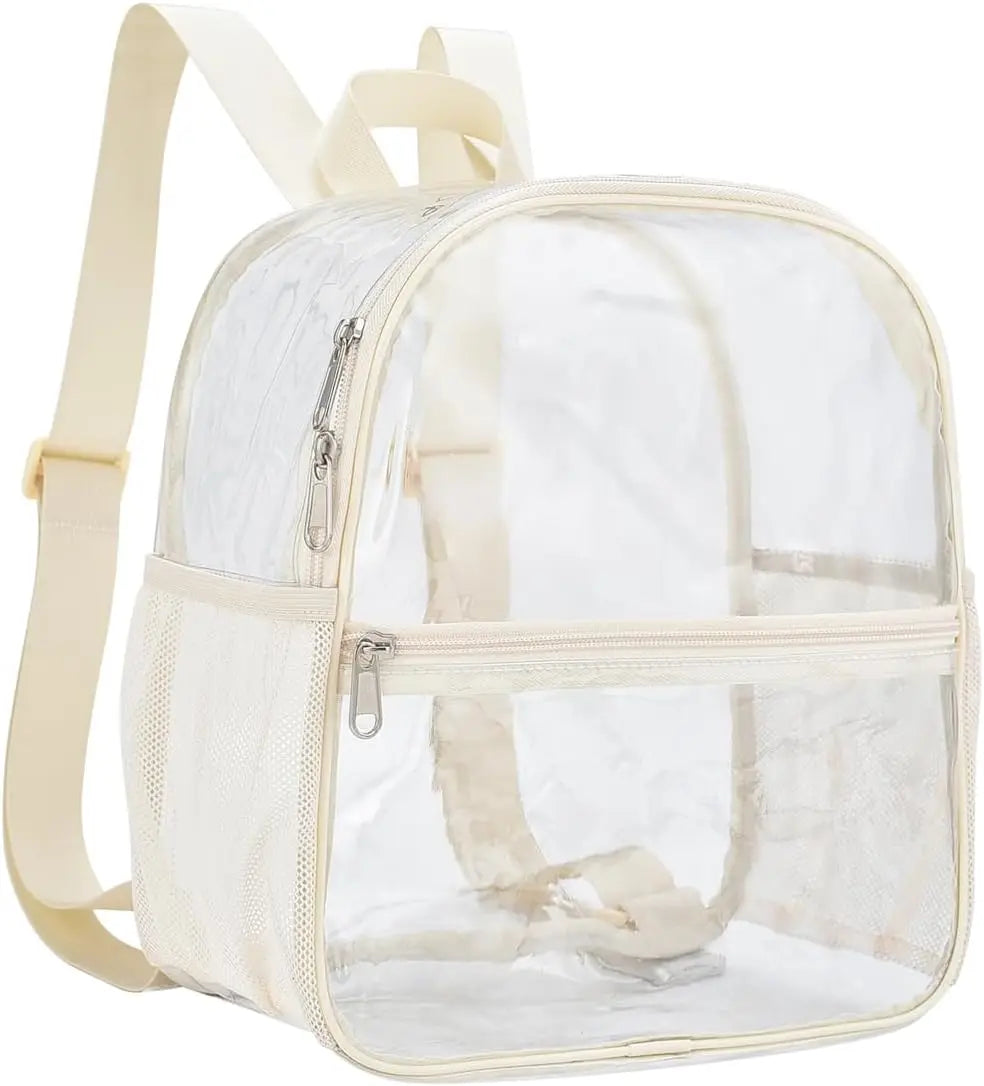 Stadium Approved Clear Mini Backpack 12×12×6 - Transparent for Concerts, Beach, Work, Travel & Sports