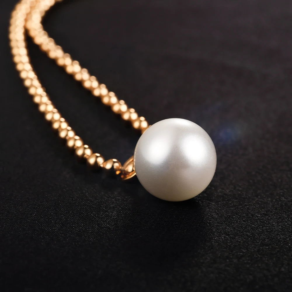 18K Gold Plated S925 sterling silver Elegant Charm Freshwater Pearl Pendant Necklace For Women Anti Allergic Jewelry USA Shiped