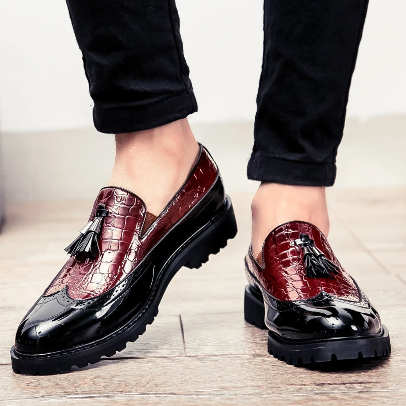 Men's loafers, fashionable low cut breathable formal shoes, comfortable anti slip business wedding party shoes