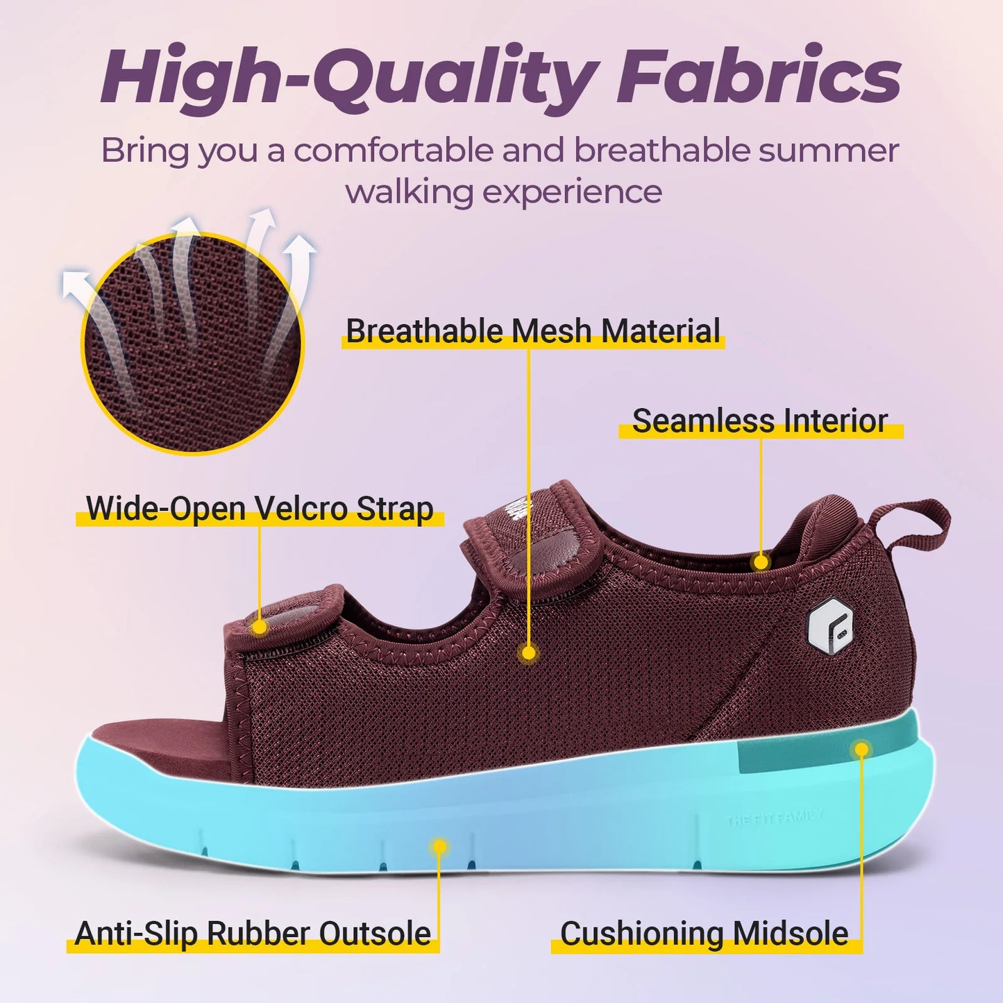 FitVille Women'S Diabetic Wide Sandals With Arch Support Adjustable Straps Breathable Lightweight Casual Women Flat Shoes
