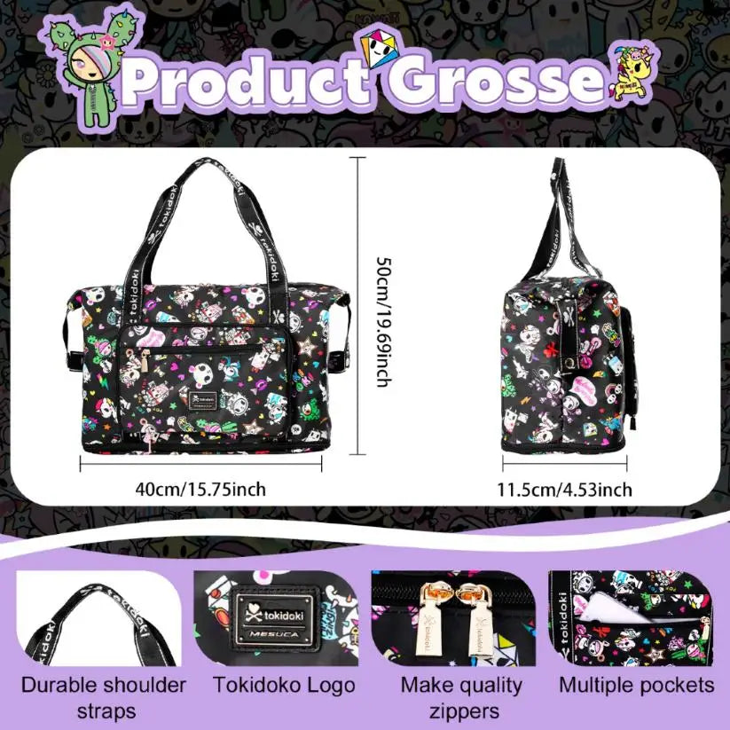 Tokidoki Unicorno Travel Luggage Bag for Short Trip Duffle Bag 40L Large Capacity Multi-functional Handbag for Sports Gym