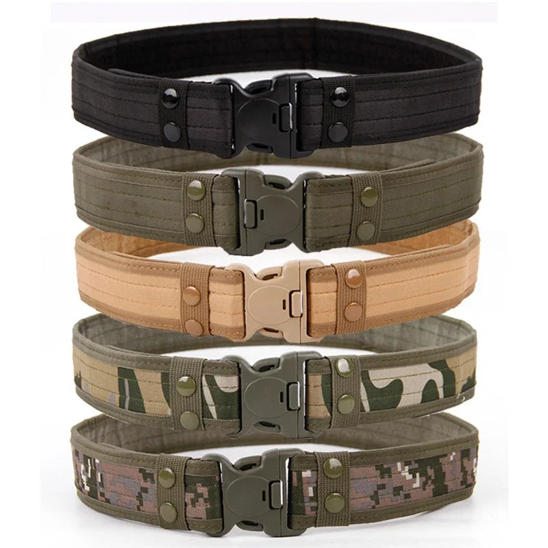 New Convas Belts Quick Release Tactical Belt Fashion Men Canvas Waistband Outdoor Hunting Camouflage Waist Strap