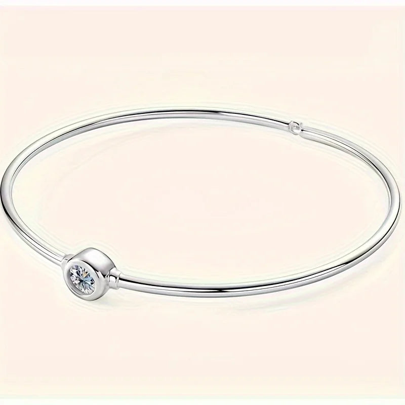 1pc s925 silver inlaid 5mm moissanite niche design bubble bracelet, senior sense of exquisite bracelets for men and women, | Gem