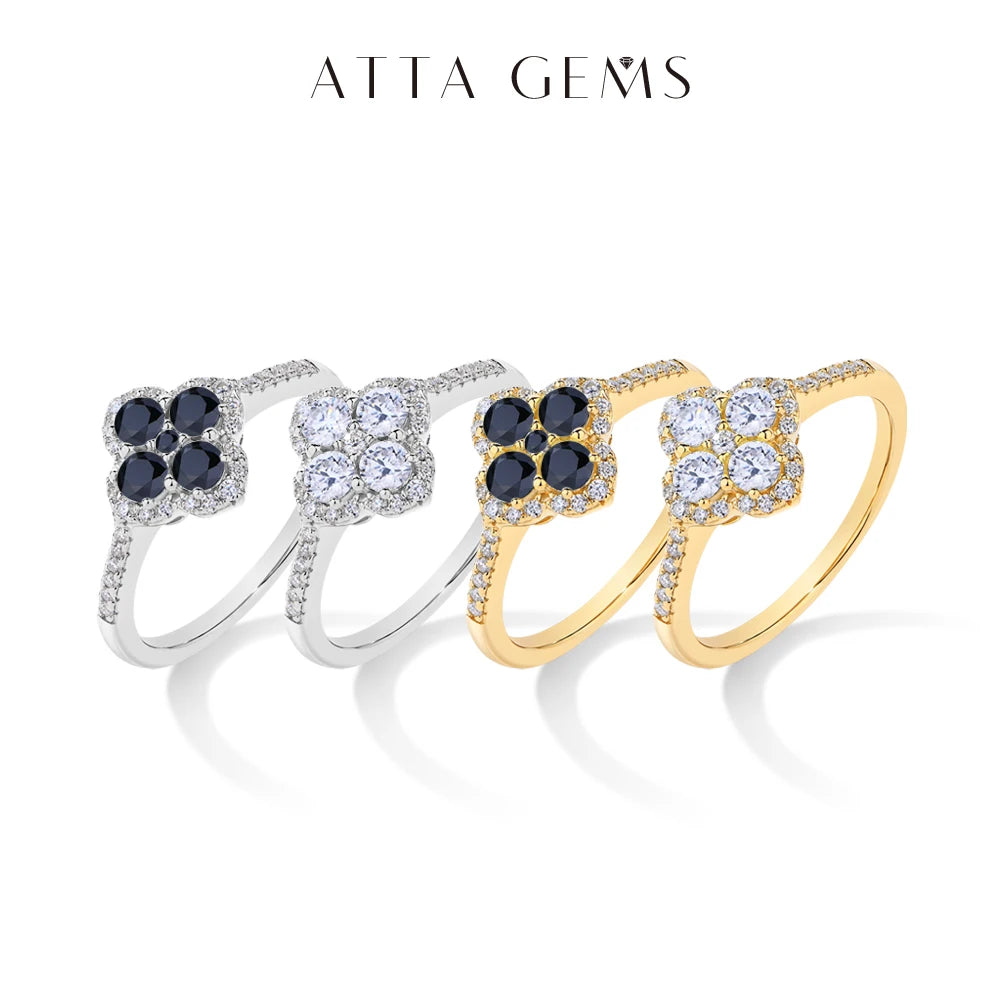 ATTAGEMS Full D VVS1 Moissanite Ring 100% S925 Sterling Silver for Woman Girl Birthday Party Jewelry Gifts Shipping from the USA