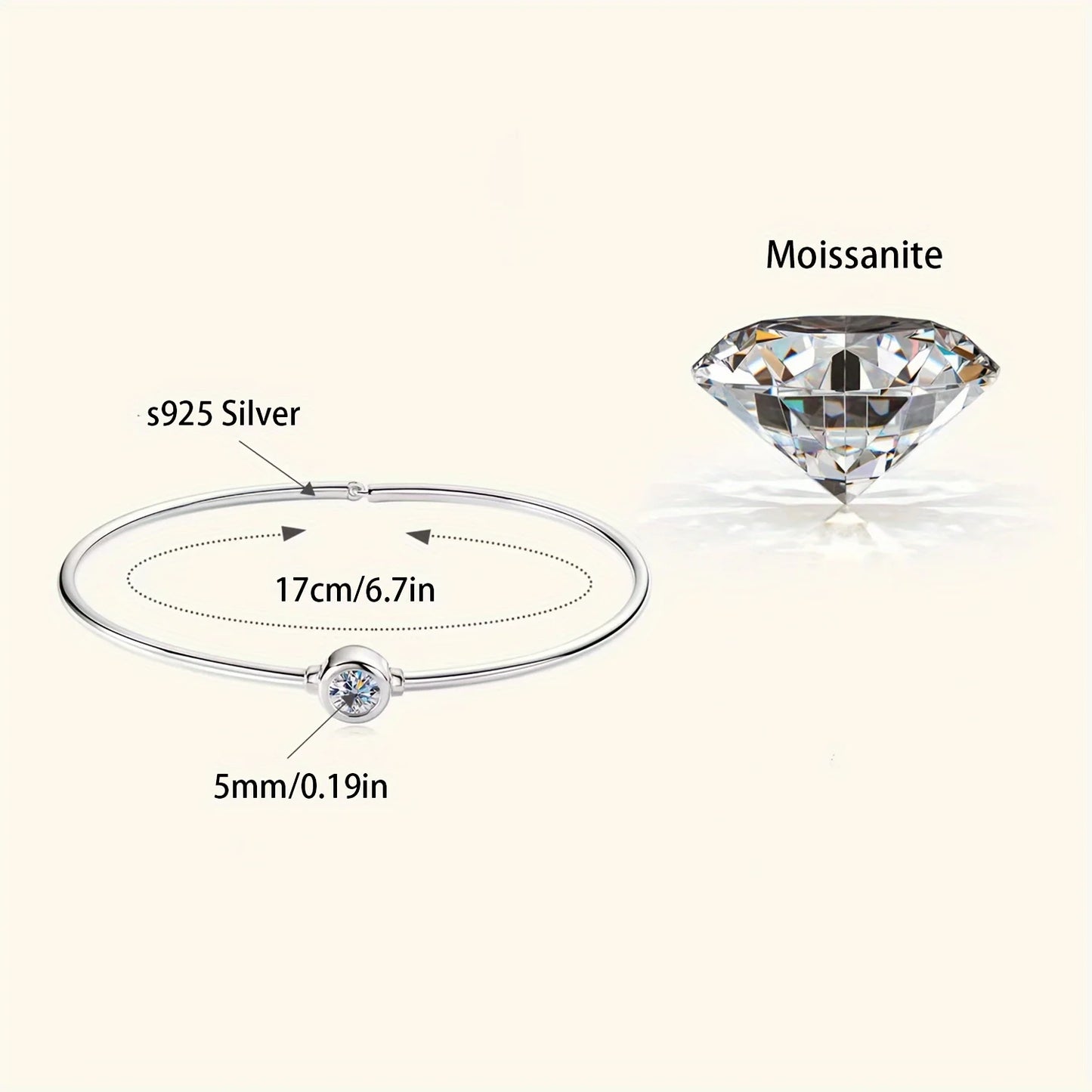 1pc s925 silver inlaid 5mm moissanite niche design bubble bracelet, senior sense of exquisite bracelets for men and women, | Gem