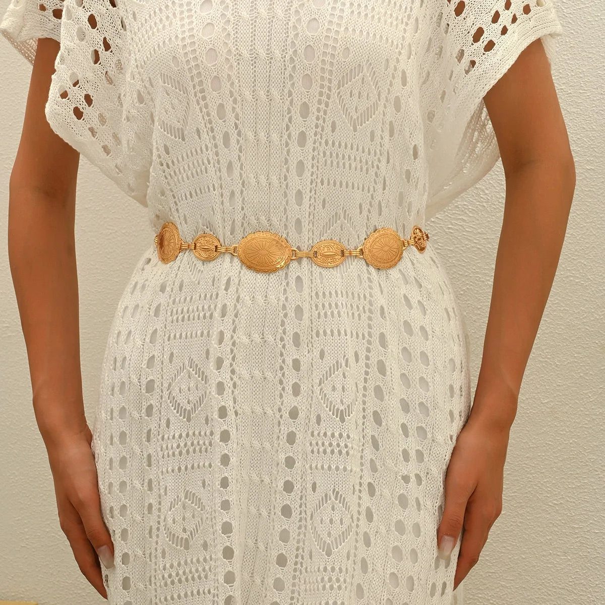 Bohemian Metal Waist Chain Single Piece Ethnic Fashion Accessory Handcrafted Detail Women Belt