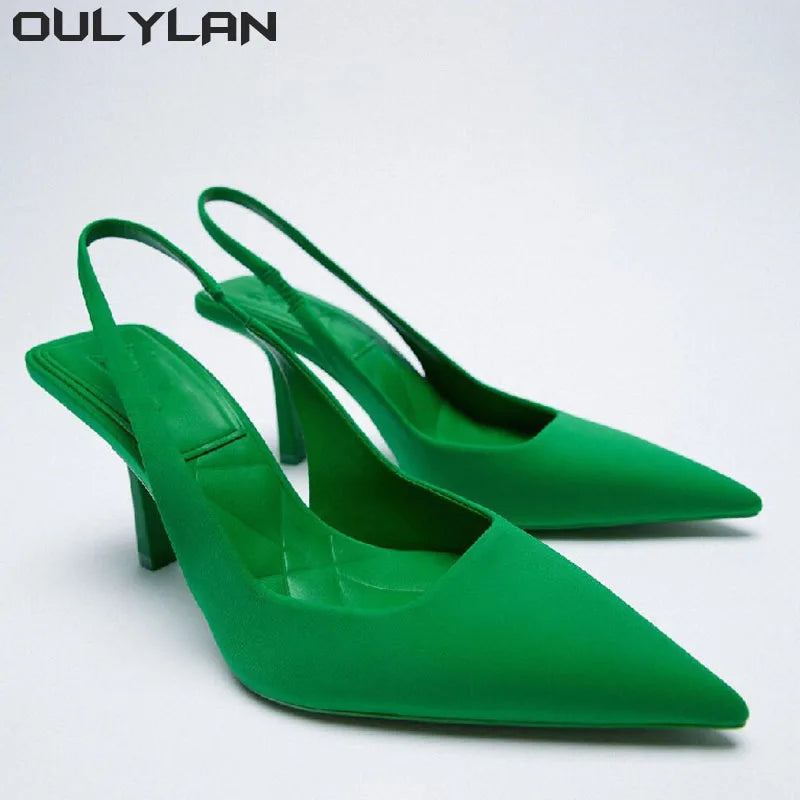 Oulylan High heeled Sandals Women's Shoes Fashion Pumps Pointed Toe High Heels Shallow Women's Sandals Shoes for Women
