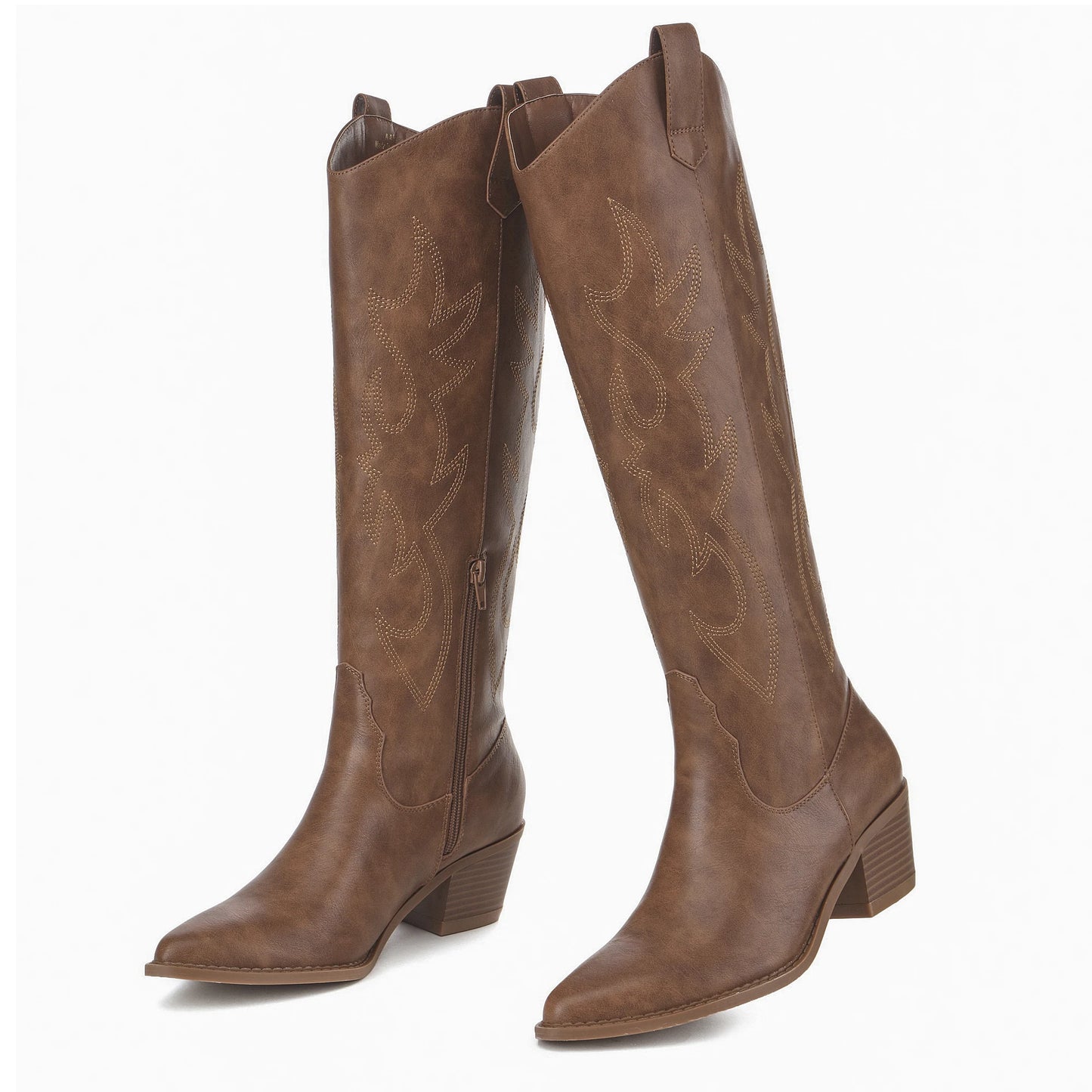 Women's Cowboy Boots Knee High Pointed Toe Western Cowgirl Boots Chunky Heel Embroidery Fashion Fall shoes for women