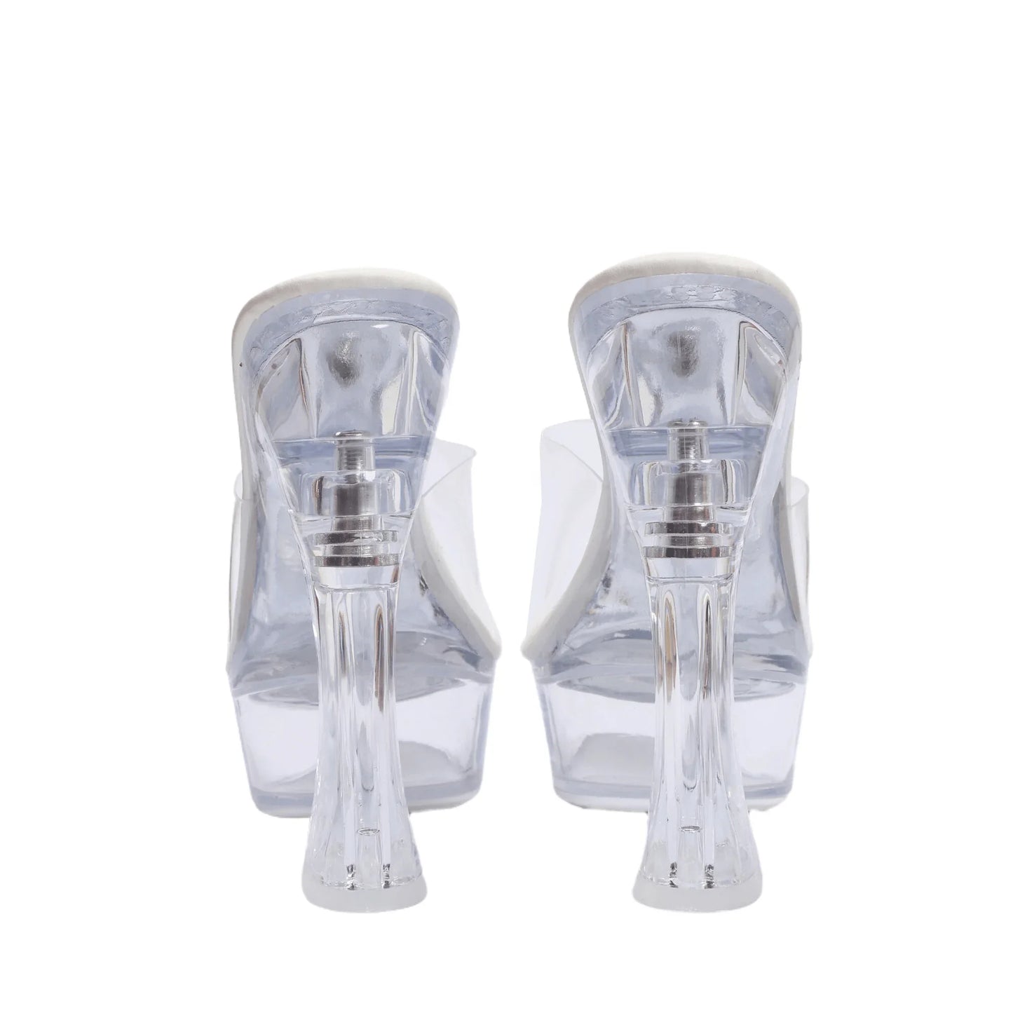 【Ship from US Inc Taxs】2025 Valentine's Day, Classic, Cool Slippers Women's White Crystal Thick Heels Platform Sandals 14cm