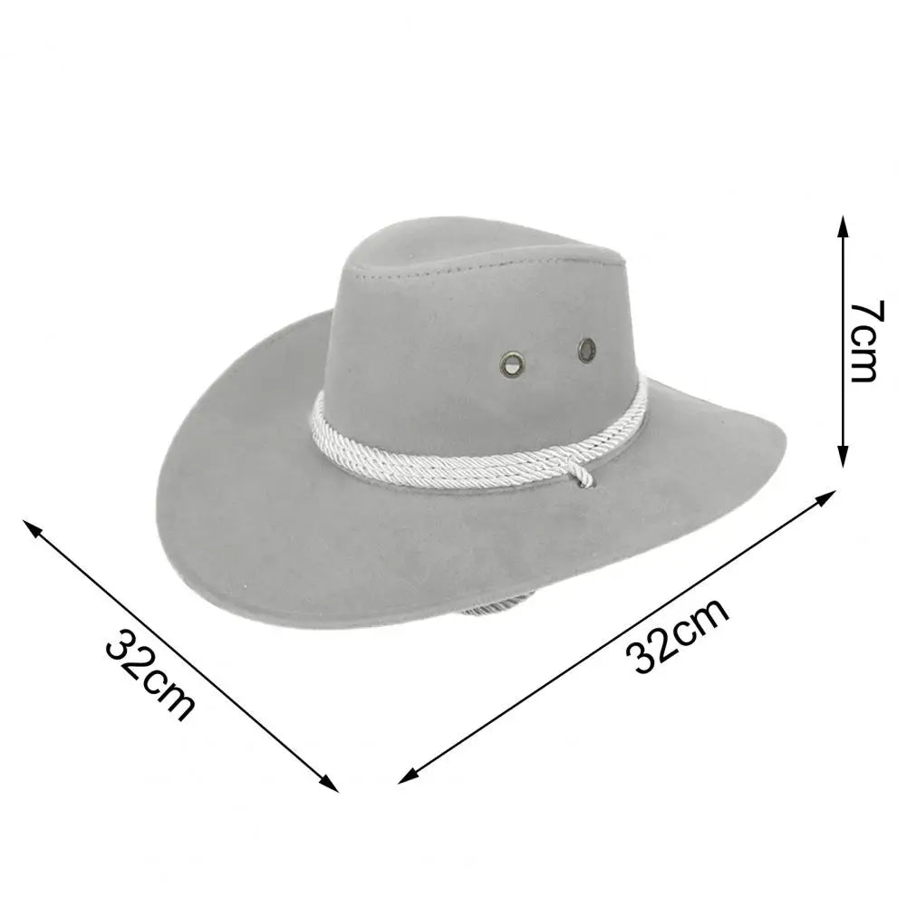 Trilby Cap with Cowboy Style - Adjustable Wide Brim Jazz Hat, Perfect for Horse Riding and Costume Accessories