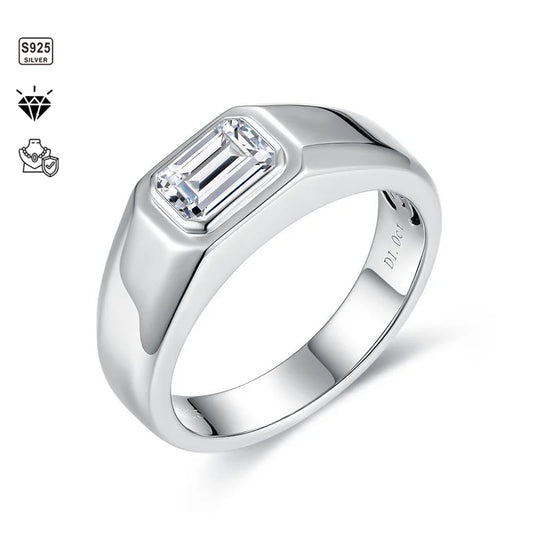 1 S925 Sterling Silver with 2ct Moissanite Ring for Men and Women |Gifts for Him |Gifts for Her |Birthday |Wedding |Anniversary