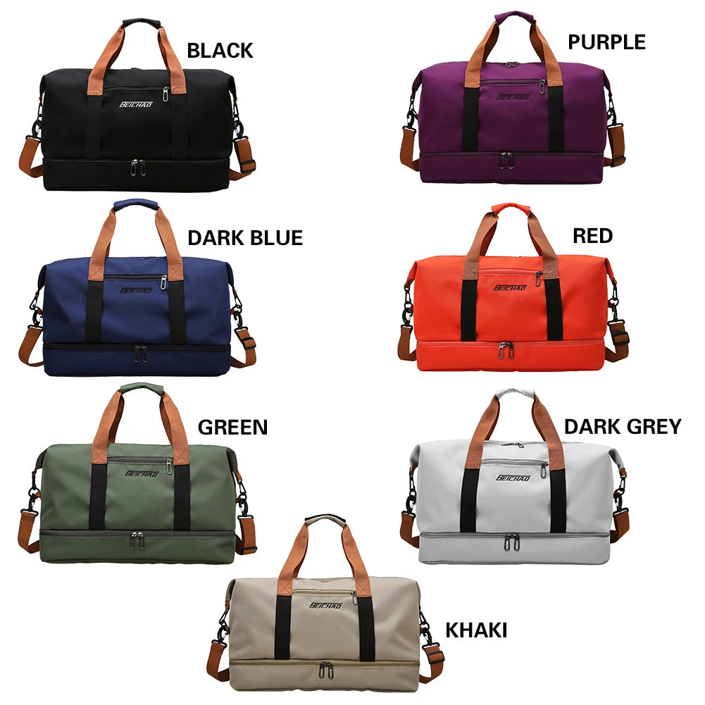 Casual Travel Handbags Large Capacity Shoulder Crossbody Bag Dry And Wet Waterproof for Weekend for Fitness Swimming