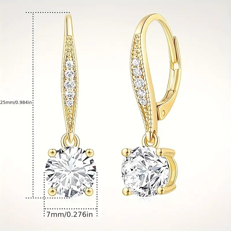 925 Silver 1.2 Carat Moissanite Circle Dangle Earrings, Women's Earrings Teenage Fashion Singles Easter Basket Merchandise St. P