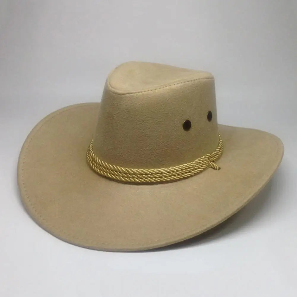 Trilby Cap with Cowboy Style - Adjustable Wide Brim Jazz Hat, Perfect for Horse Riding and Costume Accessories