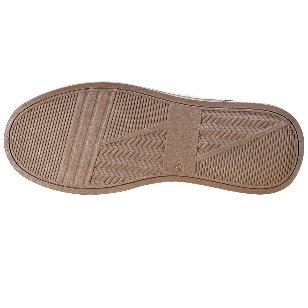 Beige Men's Punk Skate Shoes w/Leather & Canvas, Breathable Elevated Platform Sneakers for Street Fashion & Casual Wear