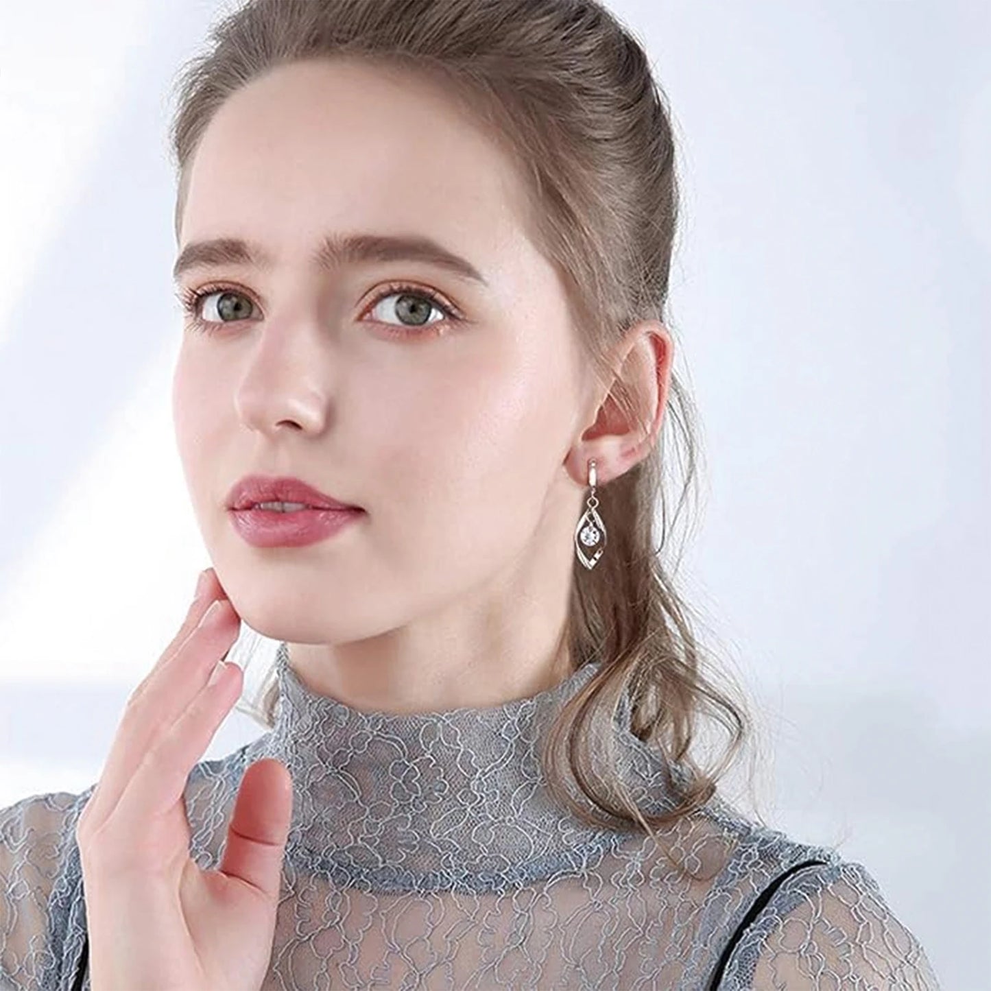 925 Silver, Diamond Moissanite Earrings, Women's Earrings with 0.5ct Moissanite, Silver Earrings, For Women, For Girls, For Date