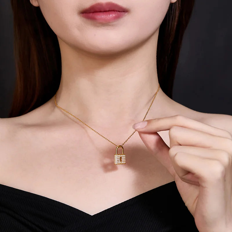 1pc s925 silver with 1.5mm*74pc full moissanite gold lock necklace