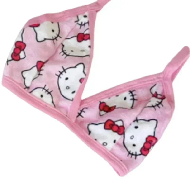 Sanrio Cartoon Hello Kitty Loose Ladies Pajama Suits Womens Sleep Bottoms Lounge Summer Beachwear Home Wear for Women Two-Piece