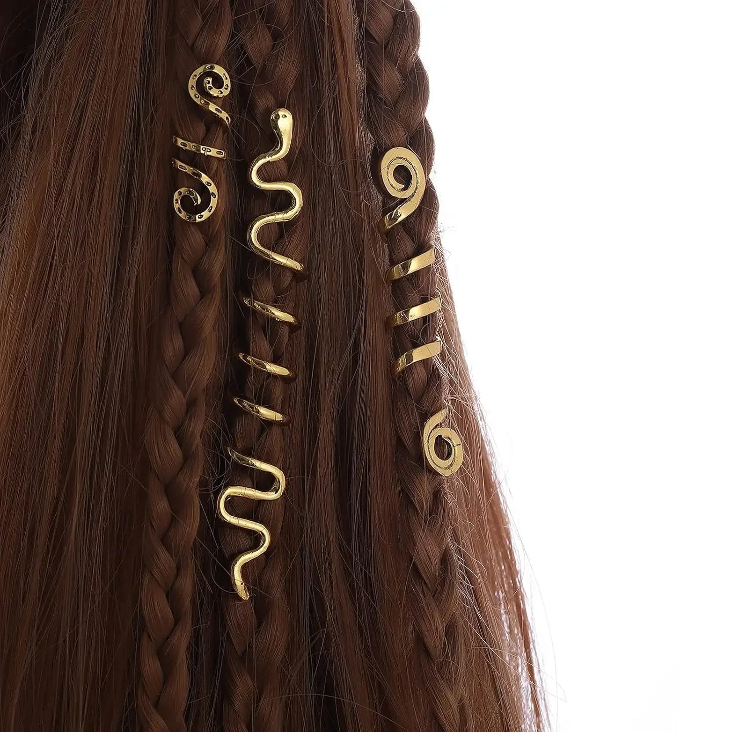 18Pcs Hair Accessories Loc Hair Jewelry for Women Braids, Dreadlock Beads Metal Hair Clips Decoration Gold(Multiple Styles)