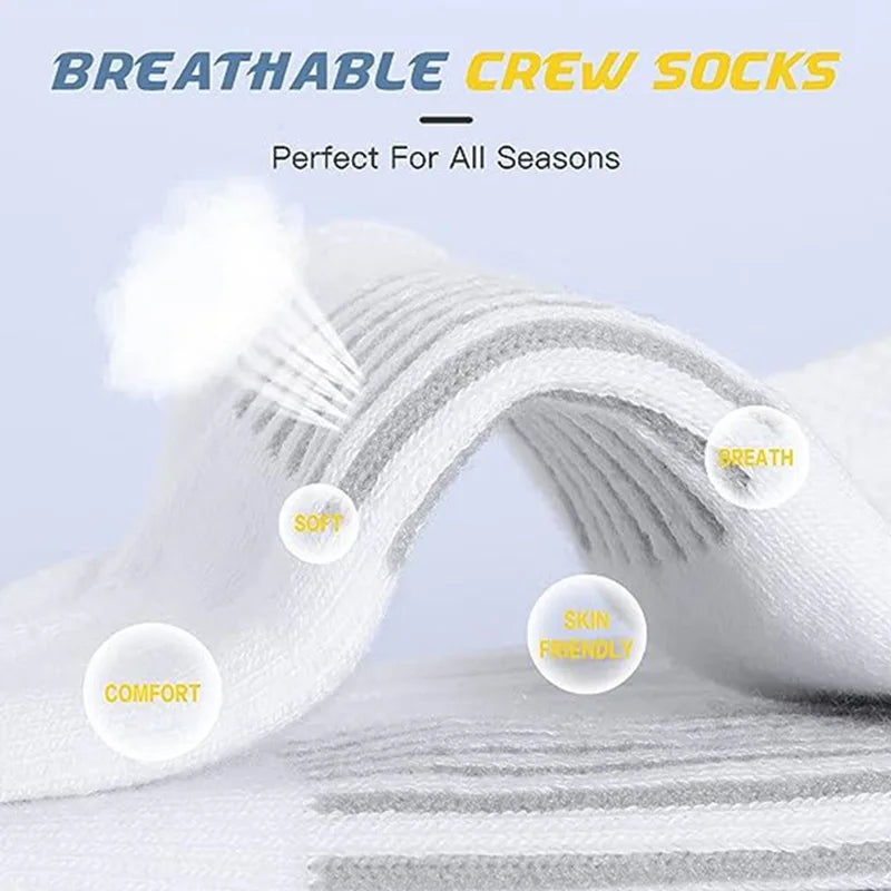 30 pairs of socks, comfortable and breathable mid-length socks (black + white + gray / 10 pairs each)