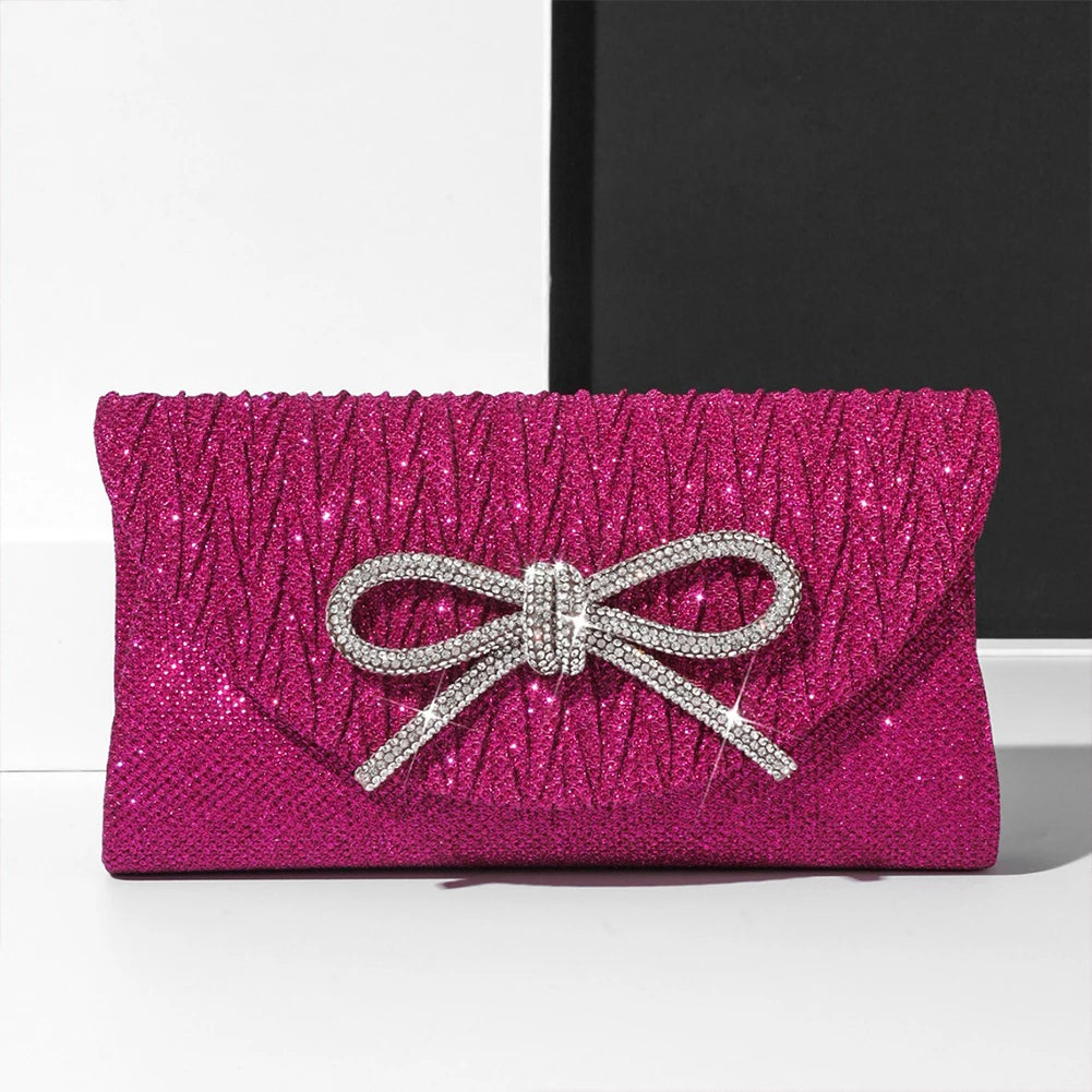 Evening Bag for Women Rhinestone Clutch Purse Satin Sparkly Satchel Purse Wedding Party Prom Purse