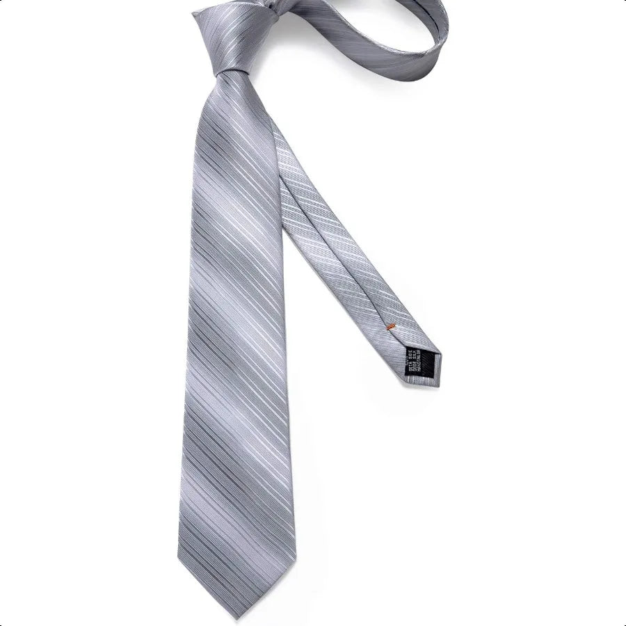 DiBanGu Mens Tie Set Silk Solid Paisley Necktie and Pocket Square Cufflinks Classic Formal Ties for Men Wedding Party