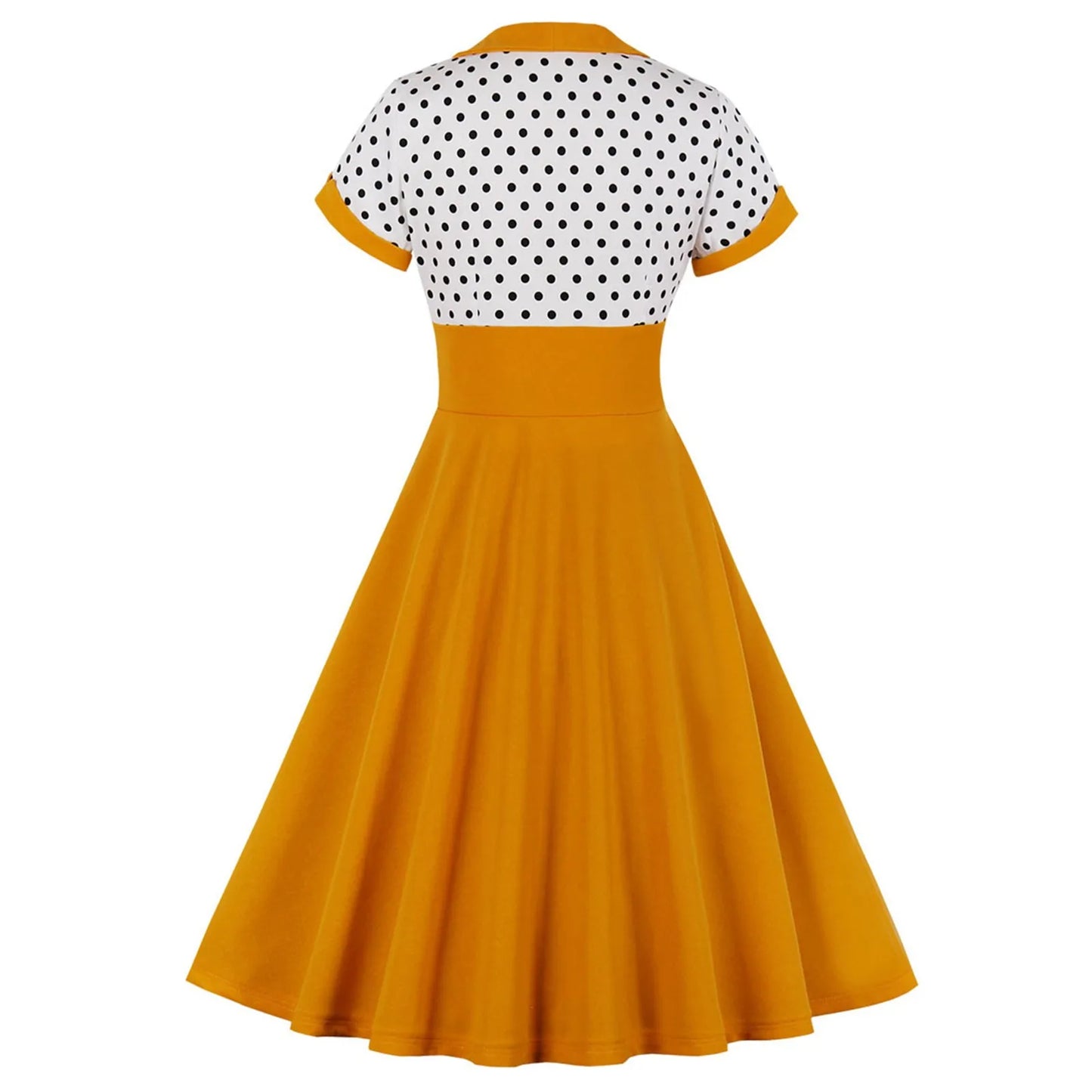 Women'S Vintage Polka Dot Lapel Short-Sleeved Belt Dress Vestidos Mujer Veranoa 2025 Robe Femme Dress Women Women Clothing