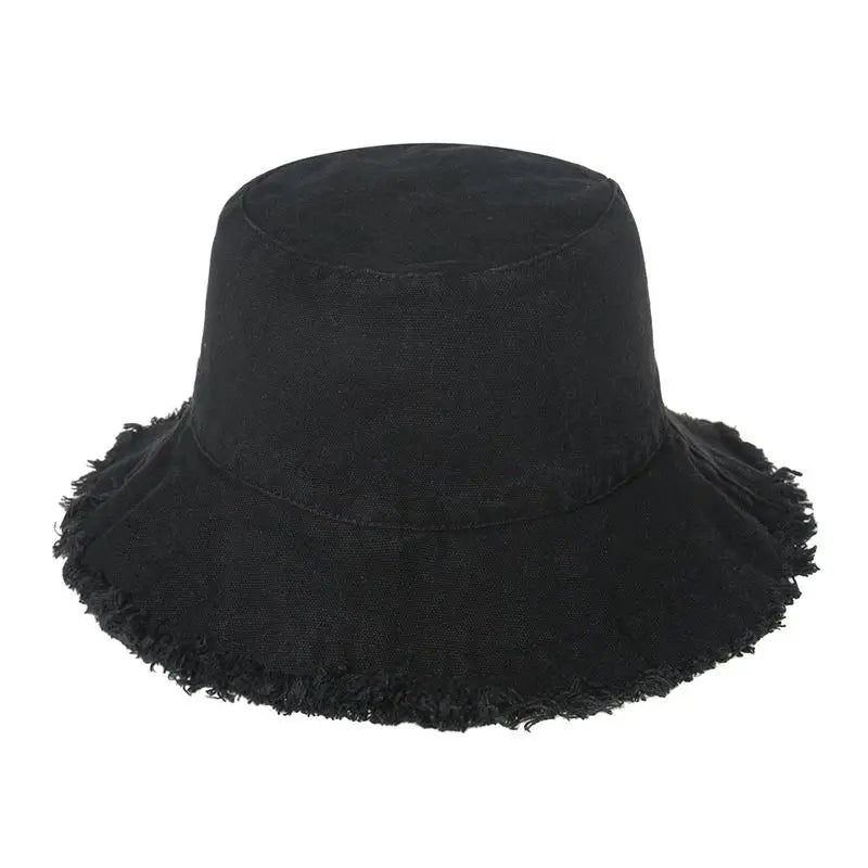 South Korea Instagram retro Yamamoto dark fur rimmed fisherman hat sun hat men's and women's sunblock sun hat
