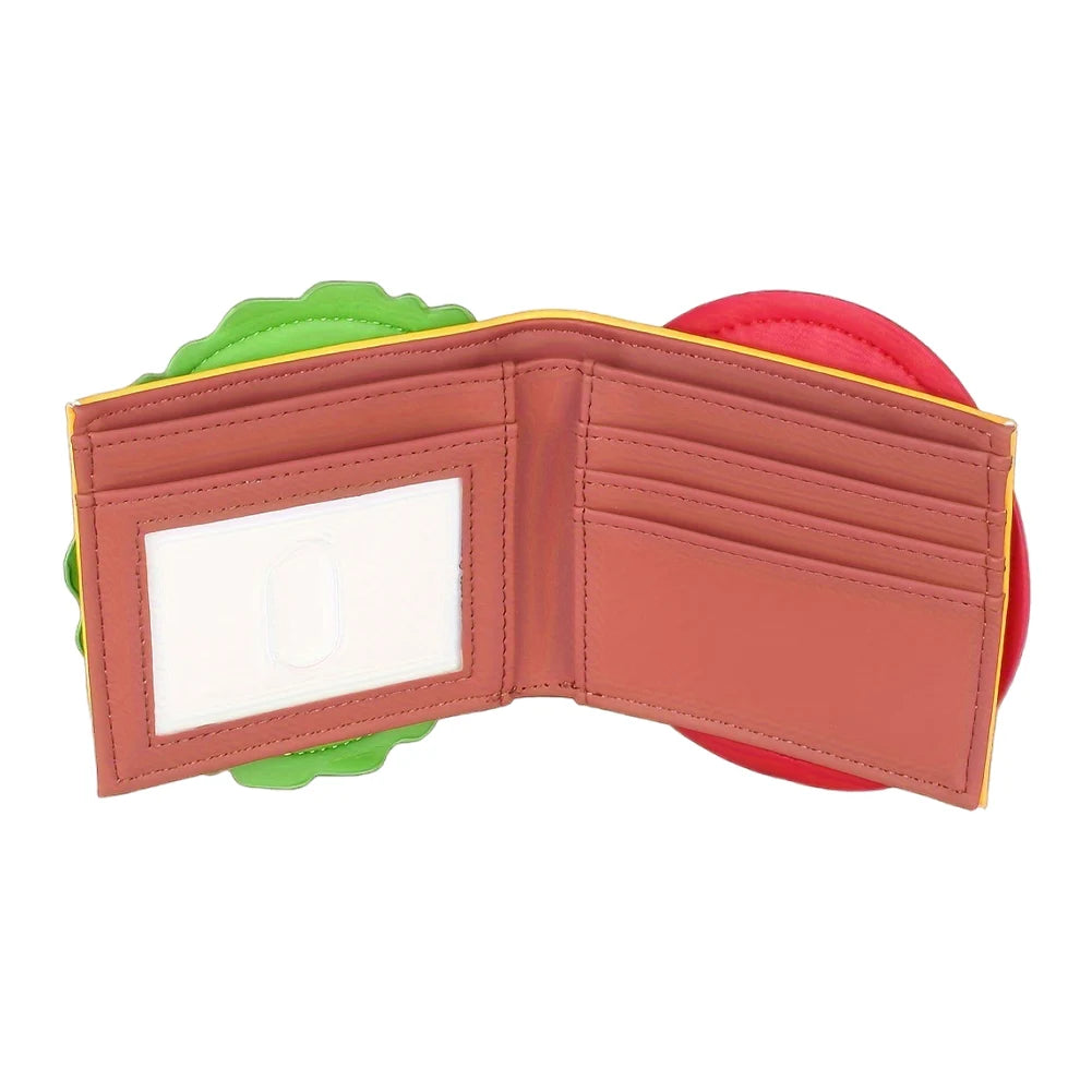 Burger Shaped Cute Wallet RFID Blocking Bifold Wallet PU Leather Coin Purse for Women Girls