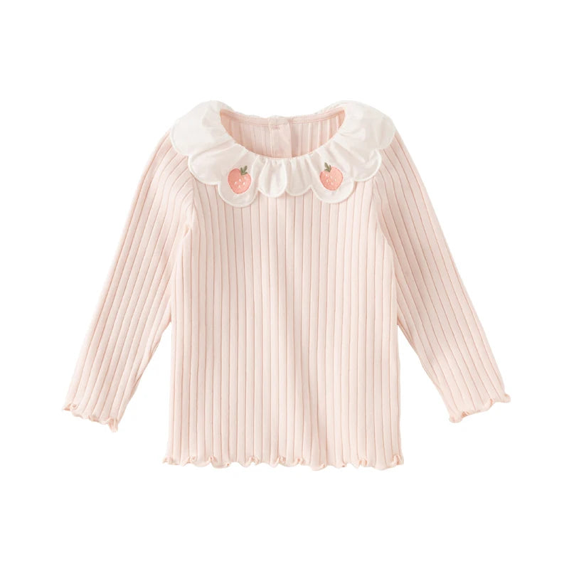 Dave Bella Long Sleeve Spring T-Shirt for Girls Casual Cotton Top Children Autumn Soft Bottom T-shirt Outdoor Clothes DB1248201