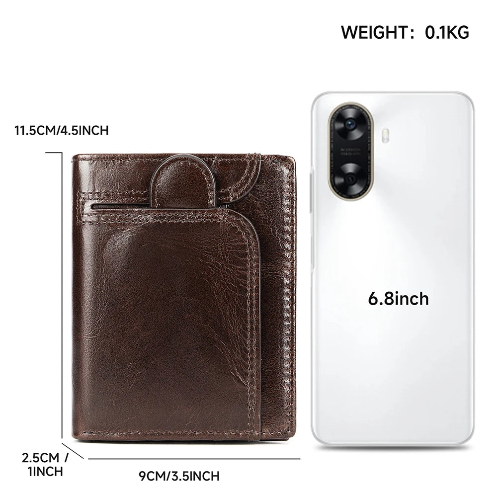 WESTAL RFID Men Wallets Genuine Leather Hasp Design Clucth Wallets for Cards Coin Purse Man Money Bags Wallet with Coin Pockets