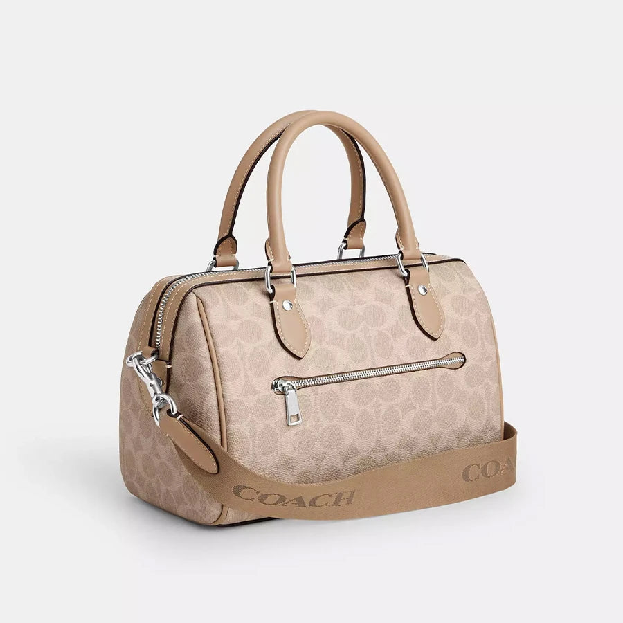 Coach Rowan Satchel Bag In Signature Canvas Crossbody Bag For Women 2-Way Wear,Casual Every Day Women Purses And Bags Gift CW376