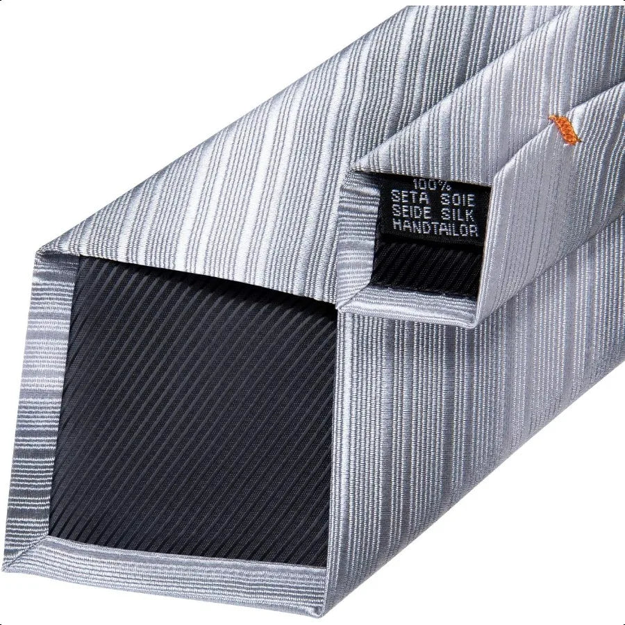 DiBanGu Mens Tie Set Silk Solid Paisley Necktie and Pocket Square Cufflinks Classic Formal Ties for Men Wedding Party