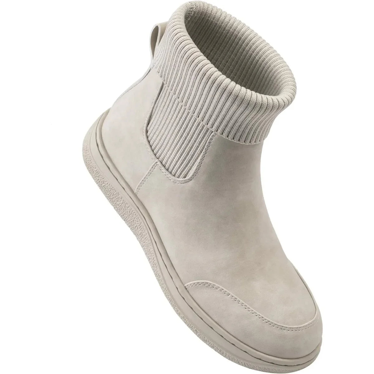 Women's Chelsea Ankle Boots Comfortable Winter Short Leather Boots Fashion Slip On Elastic Sock Booties Wide Width