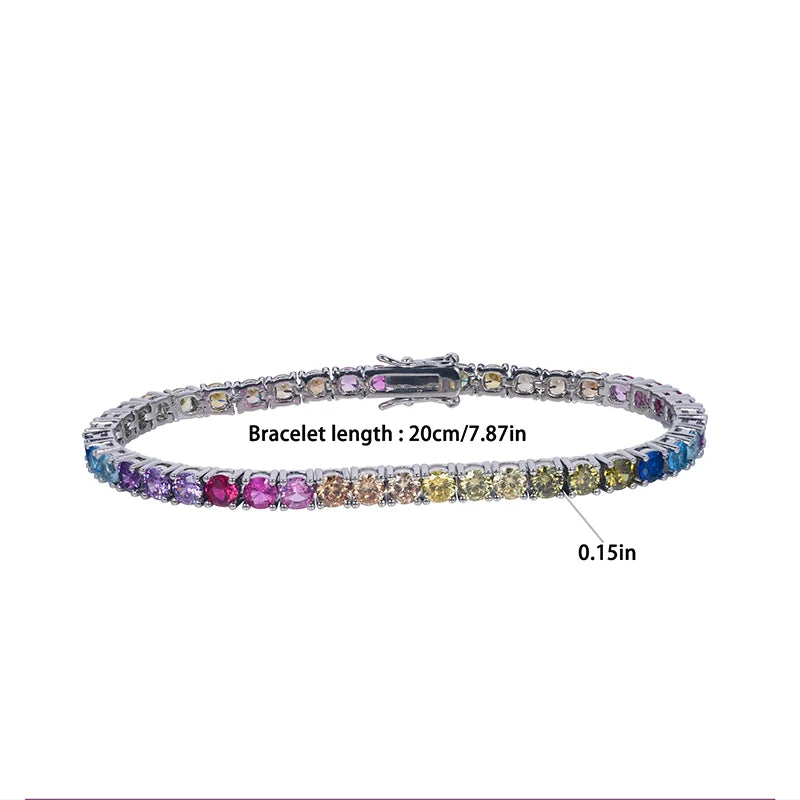 925 Sterling Silver Tennis Bracelet Sapphire Gemstone Blue Stone Bangle for Women Engagement Wedding Fine Jewelry Gift USA Stock