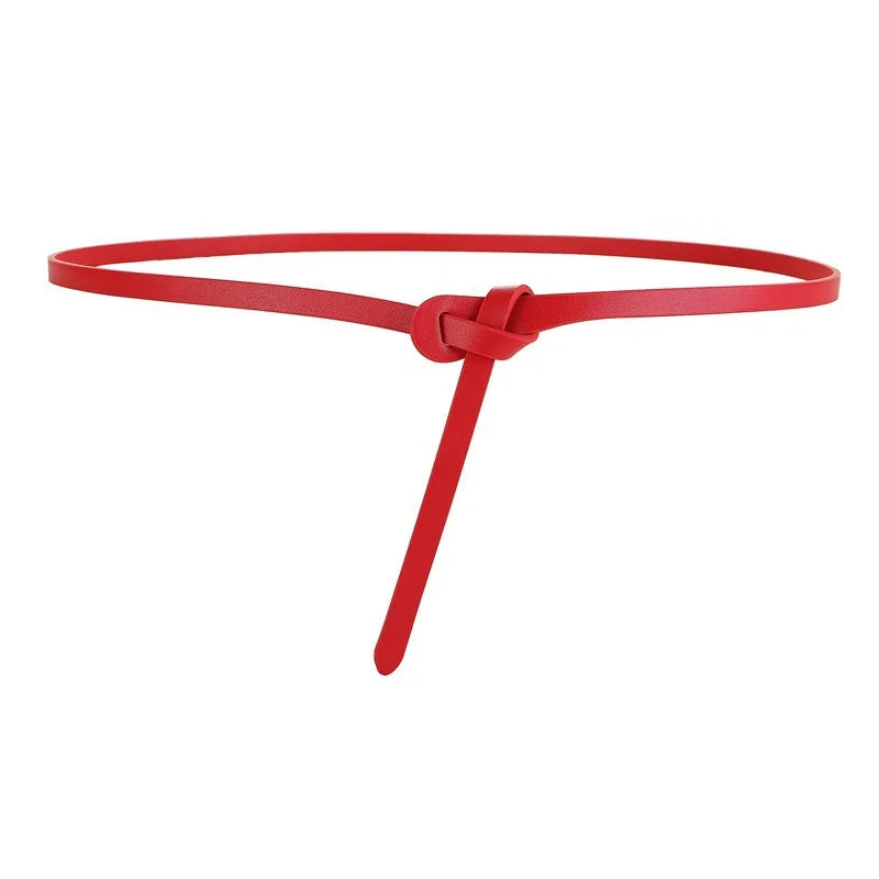 Cowhide Belt Ladies Soft Genuine Leather Knotted Strap Dress Accessories Gothic Retro Luxury Designer Girdle Corset for Women