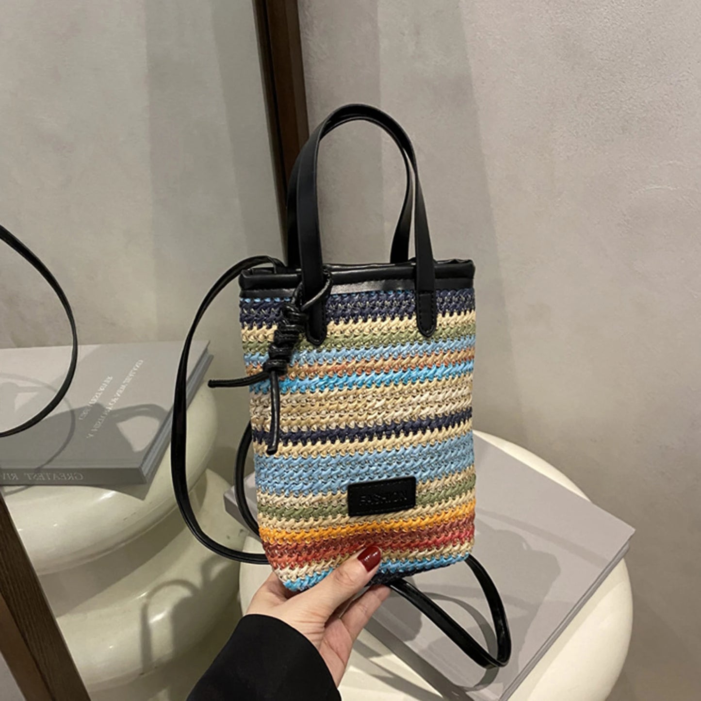 Stylish Women s Shoulder Bag with Vibrant Striped Design Lightweight Crossbody Purse for Cell Phone and Essentials Adjustable