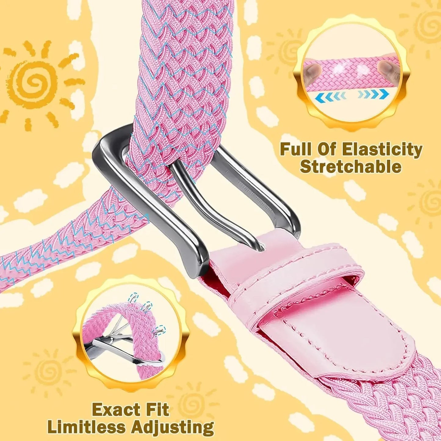 Children's belt Elasticated Elasticated boys girls without buckle 1 pack