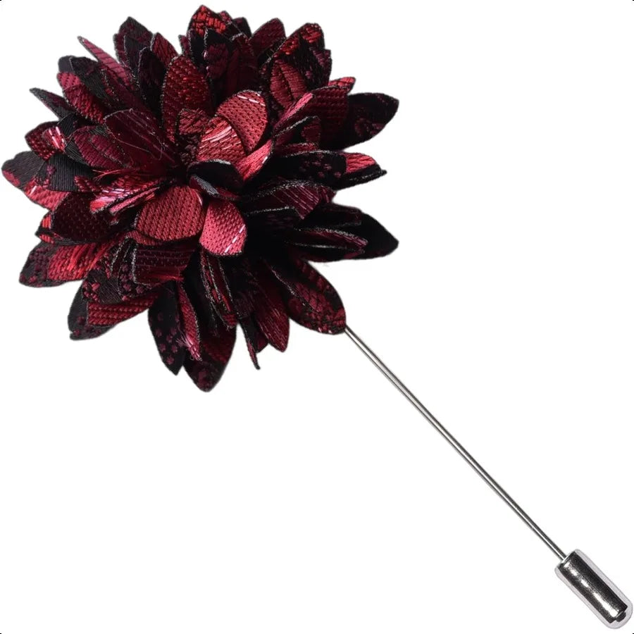 GUSLESON 3.15" 8cm Mens Floral Tie and Lapel Pin Necktie Hankerchief Cufflinks Set for Men