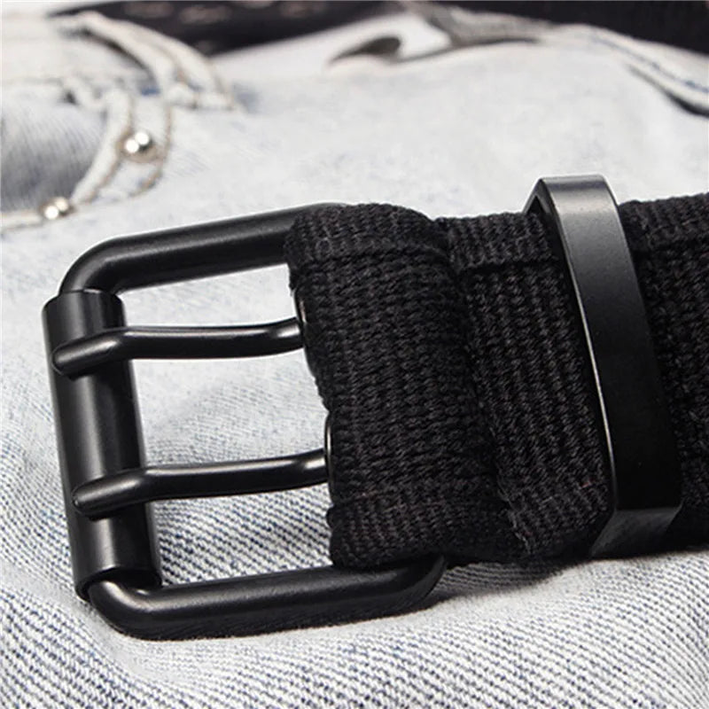 Canvas Belt For Men Luxury Metal Pin Buckle Army Tactical Nylon Braid Belts For Women Jeans High Quality Military Strap Male