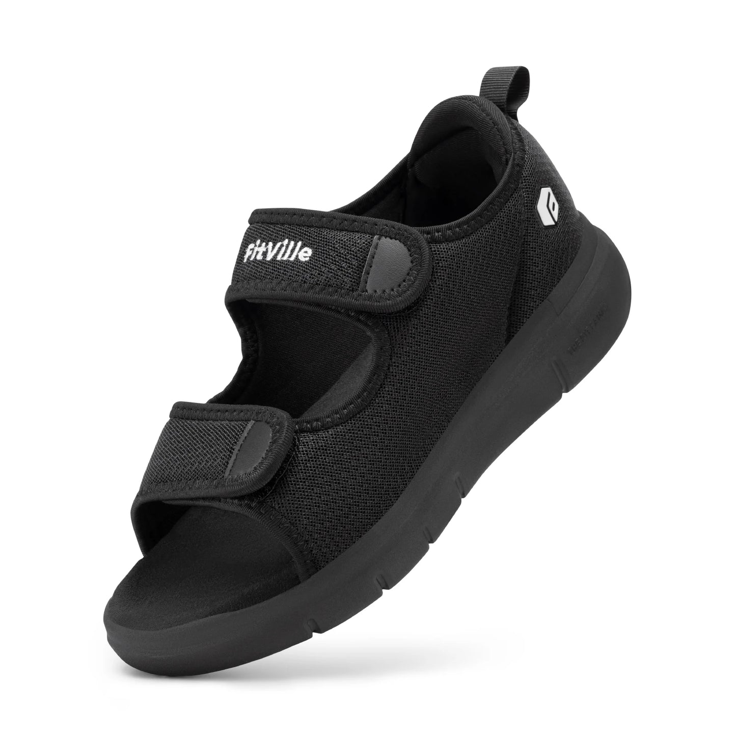FitVille Women'S Diabetic Wide Sandals With Arch Support Adjustable Straps Breathable Lightweight Casual Women Flat Shoes