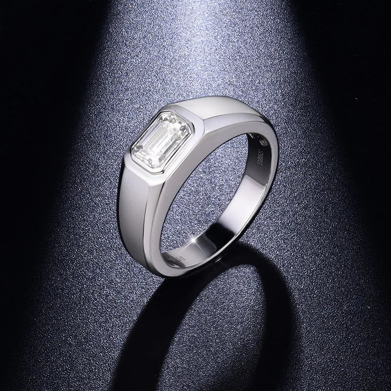 1 S925 Sterling Silver with 2ct Moissanite Ring for Men and Women |Gifts for Him |Gifts for Her |Birthday |Wedding |Anniversary