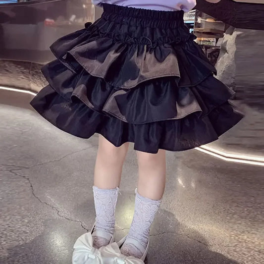 Children Girls Pleated Cake Skirts Summer 2025 Elastic Waist Infant Babys Girls Bubble Skirts Toddler Kids Girls Princess Skirts